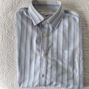 Banana Republic Men's Shirt with Blue and White Stripes